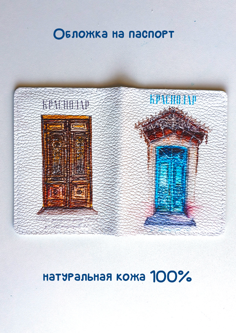 Обложка на паспорт «Двери» Краснодар