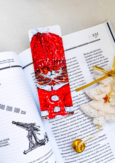 Закладка в книгу «Кот в шапке».